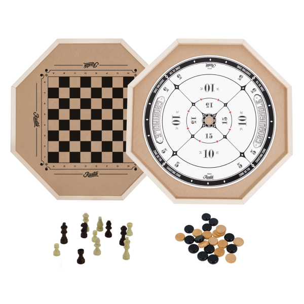 Rustik Board Games Crokinole and Checkers Board - Endeavours ThinkPlay