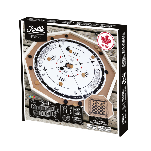 Rustik Board Games Crokinole and Checkers Board - Endeavours ThinkPlay